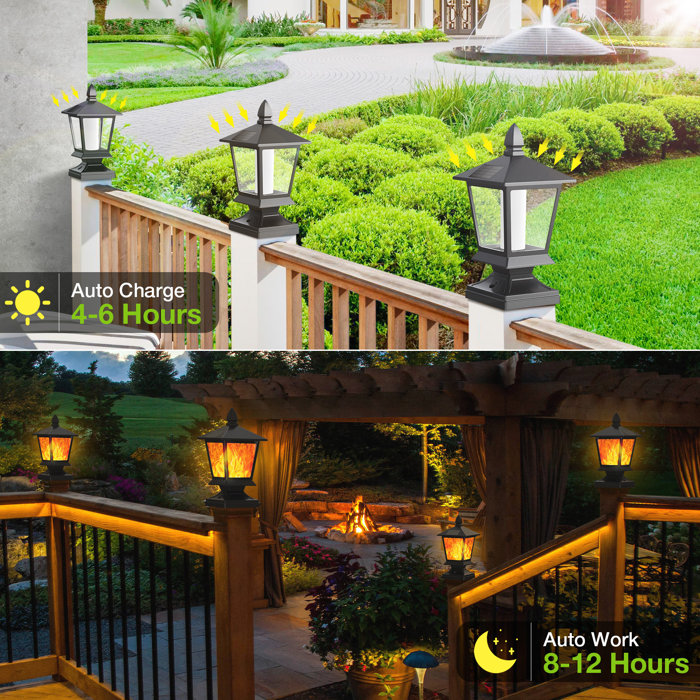 Kooper Solar Post Lights, 2 Pack Outdoor Solar Deck Fence Post Cap